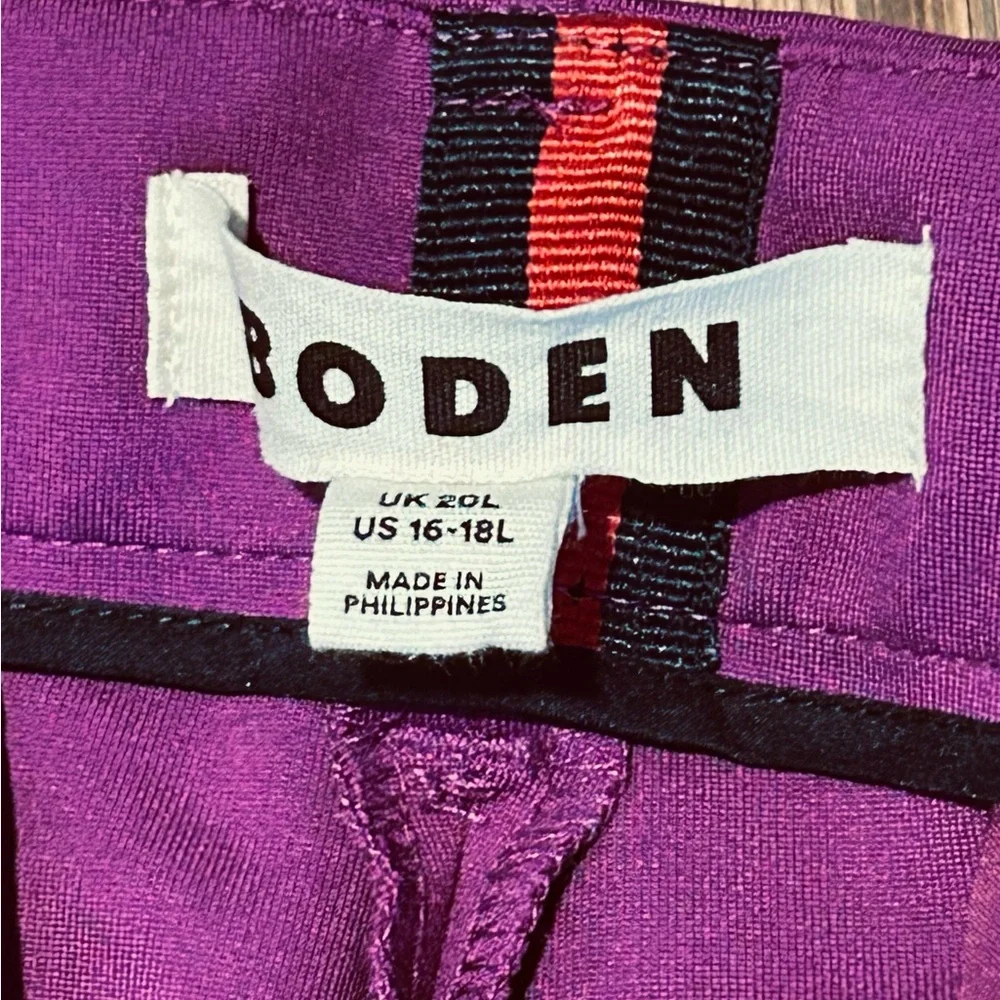 Boden Luxe Magenta Wide-Leg Trouser Pants Fuchsia Magenta • Long Length (16–18L) - Picture 7 of 12